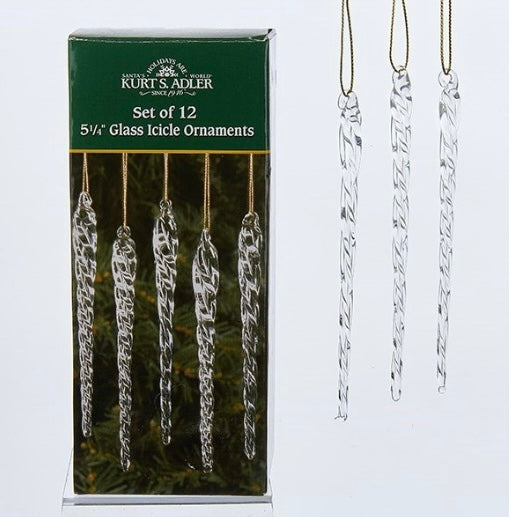 Glass Icicles Set of 12