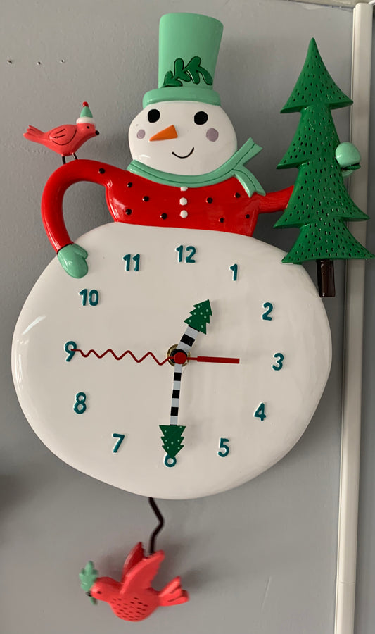 Snowman Christmas clock